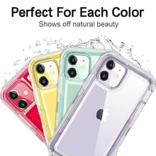 Load image into Gallery viewer, Simple Transparent White iPhone 11 12 13 Pro Max Phone Case MINI XR XS X XSMAX SE 6 7 8 Plus Transparent Shockproof Armor Glossy Case Phone Cover Heavy Duty Protective Dual Layer Shockproof Case with Hard Bumper Soft Back