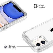 Load image into Gallery viewer, Simple Transparent White iPhone 11 12 13 Pro Max Phone Case MINI XR XS X XSMAX SE 6 7 8 Plus Transparent Shockproof Armor Glossy Case Phone Cover Heavy Duty Protective Dual Layer Shockproof Case with Hard Bumper Soft Back