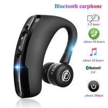 Load image into Gallery viewer, Single Ear Business Earphone Bluetooth 5.0 Sports Wireless Noise Isolating Headset Wireless Bluetooth Earpiece Hands-Free 10 Hours Playing Time Earphones With Built-in Mic For Driving Office Compatible With Smartphones