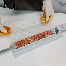 Load image into Gallery viewer, Single Row Kebab Maker BBQ Meat Skewer Machine Kebab Press Maker Reusable Plastic BBQ Skewer Maker Kebab Preparation BBQ Tool Barbecue Skewers Kebab Maker Simple Operation Barbecue Tool for Outdoor Grilling Barbecue