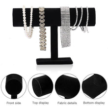 Load image into Gallery viewer, Single Tier Velvet Bracelet Chain Watch T-Bar Rack Jewelry Hard Display Stand Holder Jewelry Organizer High Quality Display Stand Jewelry Display Stand Pendant Jewelry Holder For Watch Bracelets