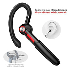 Load image into Gallery viewer, Single Wireless Bluetooth 5.0 Headset Handsfree HIFI Fingerprint Touch Hanging Ear Earphone for iPhone Waterproof Earpiece Ear Wireless Bluetooth Sport Headphones