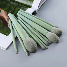 Load image into Gallery viewer, Sizzling 11/8pcs Natural Hair Green Makeup Brushes Foundation Powder Eyeshadow Eyebrow Brush Set Profesional Cosmetic Tool