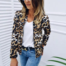 Load image into Gallery viewer, Sizzling Stylish Women's Long Sleeve Jacket Sweater Top Ladies Casual Leopard Print, Cardigan Zipper, Short Outwear, Coat Jacket