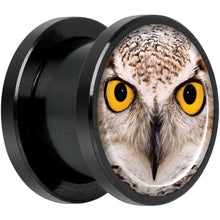 Load image into Gallery viewer, Full Color Owl Black Anodized Screw Fit Plug Set 1/2