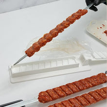 Load image into Gallery viewer, Skewers Kebab Maker Grill Barbecue Stringer Box Machine Beef Meat Vegetables Grill Outdoor BBQ Gadget Useful BBQ Accessories Non-Sticky Barbecue Manual Skewer Press Food Grade Grill Kitchen Accessories