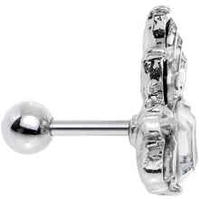 Load image into Gallery viewer, 16G 1/4 Clear Gem Flower Tiara Amulet Cartilage Tragus Earring
