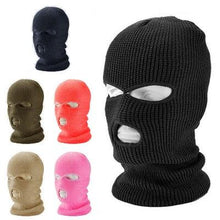 Load image into Gallery viewer, Ski Mask Knitted Face Cover Winter Balaclava Full Face Mask for Winter Outdoor Sports Winter Three 3 Hole Balaclava Knit Hat Ski Mask 3-Hole Knit Hat Full Face Cover Balaclava Hats Funny Party Embroidery Beanies Caps Hole Knitted Full Face Cover