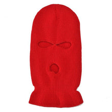 Load image into Gallery viewer, Ski Mask Knitted Face Cover Winter Balaclava Full Face Mask for Winter Outdoor Sports Winter Three 3 Hole Balaclava Knit Hat Ski Mask 3-Hole Knit Hat Full Face Cover Balaclava Hats Funny Party Embroidery Beanies Caps Hole Knitted Full Face Cover