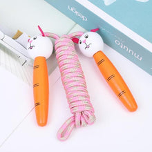 Load image into Gallery viewer, Skipping Rope With Wooden Handles Braided Tangle-Free Cable Skipping Rope For Fun And Fitness Jumping Rope For Kids Youth Beginners Jump Ropes Toys Wooden Handle Cotton Ropes Cute Animals Jump Rope