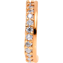 Load image into Gallery viewer, 20G Clear CZ Gem Rose Gold Tone Sleek Seamless Circular Ring