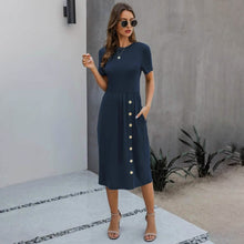 Load image into Gallery viewer, Slant Pocket Button Detail Dress