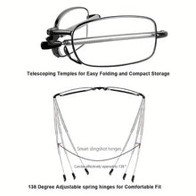 Load image into Gallery viewer, Sleek Folding Reading Glasses with Anti-Blue Light Protection