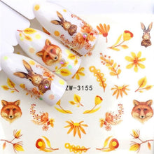 Load image into Gallery viewer, Sliders For Nails Winter Nail Stickers Elk Wolf Animal Sticker Figure Art Transfer Flowers Butterflies Watermark Water Slider Art Nail Stickers Sexy Girl Designs Comics Water Transfer Decals Manicure Lips Nail Art Decorations Slider Nail Art Stickers