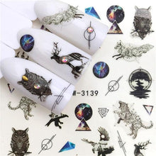 Load image into Gallery viewer, Sliders For Nails Winter Nail Stickers Elk Wolf Animal Sticker Figure Art Transfer Flowers Butterflies Watermark Water Slider Art Nail Stickers Sexy Girl Designs Comics Water Transfer Decals Manicure Lips Nail Art Decorations Slider Nail Art Stickers