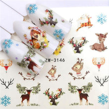 Load image into Gallery viewer, Sliders For Nails Winter Nail Stickers Elk Wolf Animal Sticker Figure Art Transfer Flowers Butterflies Watermark Water Slider Art Nail Stickers Sexy Girl Designs Comics Water Transfer Decals Manicure Lips Nail Art Decorations Slider Nail Art Stickers