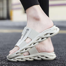 Load image into Gallery viewer, Slippers For Mens Beach Flip Flops White Sandals Flip Flop Sandals With Shock Absorbing Sole Lightweight Non-Slip Sport Cushion Beach Slippers