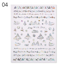 Load image into Gallery viewer, Sliver Bronzing Christmas Slider Nail Art 3D Decals Decoration Snowflake Nail Art Sticker Manicures Transfer Foil Xmas Gift Nails Snowflake Nail Art Stickers Decals Christmas Nail 3D Self Adhesive Nail Stickers for Acrylic Nails Snowflake