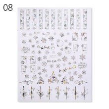 Load image into Gallery viewer, Sliver Bronzing Christmas Slider Nail Art 3D Decals Decoration Snowflake Nail Art Sticker Manicures Transfer Foil Xmas Gift Nails Snowflake Nail Art Stickers Decals Christmas Nail 3D Self Adhesive Nail Stickers for Acrylic Nails Snowflake