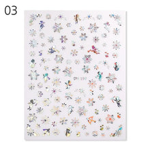 Load image into Gallery viewer, Sliver Bronzing Christmas Slider Nail Art 3D Decals Decoration Snowflake Nail Art Sticker Manicures Transfer Foil Xmas Gift Nails Snowflake Nail Art Stickers Decals Christmas Nail 3D Self Adhesive Nail Stickers for Acrylic Nails Snowflake