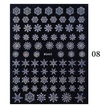 Load image into Gallery viewer, Sliver Bronzing Christmas Slider Nail Art 3D Decals Decoration Snowflake Nail Art Sticker Manicures Transfer Foil Xmas Gift Nails Snowflake Nail Art Stickers Decals Christmas Nail 3D Self Adhesive Nail Stickers for Acrylic Nails Snowflake