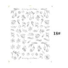 Load image into Gallery viewer, Sliver Bronzing Christmas Slider Nail Art 3D Decals Decoration Snowflake Nail Art Sticker Manicures Transfer Foil Xmas Gift Nails Snowflake Nail Art Stickers Decals Christmas Nail 3D Self Adhesive Nail Stickers for Acrylic Nails Snowflake
