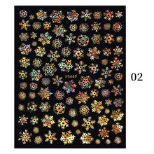 Load image into Gallery viewer, Sliver Bronzing Christmas Slider Nail Art 3D Decals Decoration Snowflake Nail Art Sticker Manicures Transfer Foil Xmas Gift Nails Snowflake Nail Art Stickers Decals Christmas Nail 3D Self Adhesive Nail Stickers for Acrylic Nails Snowflake