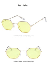 Load image into Gallery viewer, Small Frame Sunglasses For Women Small Square Polarized Sunglasses for Men and Women Polygon Mirrored Retro Shape Metal Design Sun Glasses for Men New Fashionable Ocean Lens