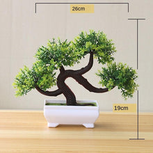 Load image into Gallery viewer, Small Green Artificial Pot Decor Bonsai Green Fake Flowers Potted Ornaments for Home Garden Decor Party Hotel Decor