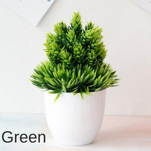 Load image into Gallery viewer, Small Green Artificial Pot Decor Bonsai Green Fake Flowers Potted Ornaments for Home Garden Decor Party Hotel Decor