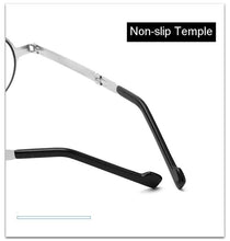 Load image into Gallery viewer, Small Metal Round Folding Reading Glasses Retro Circle Blue Light Computer Grade Glasses Narrow Eyeglasses Frame And Anti Glare Reading Glasses Foldable Computer Reading Glasses For Men +3.5