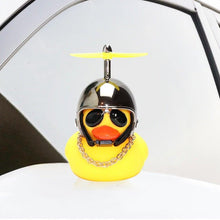 Load image into Gallery viewer, Small Yellow Bike Duck Bicycle Bell Luminous Airscrew Helmet Duck Ducky Bicycle Wind Motor Riding Cycling Lights Horn Rubber Duck Toy Car Ornaments Yellow Duck Car Dashboard Decorations Squeeze Duck Bicycle Horns With Propeller Helmet