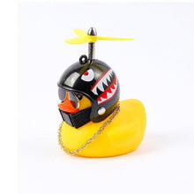 Load image into Gallery viewer, Small Yellow Bike Duck Bicycle Bell Luminous Airscrew Helmet Duck Ducky Bicycle Wind Motor Riding Cycling Lights Horn Rubber Duck Toy Car Ornaments Yellow Duck Car Dashboard Decorations Squeeze Duck Bicycle Horns With Propeller Helmet