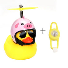 Load image into Gallery viewer, Small Yellow Bike Duck Bicycle Bell Luminous Airscrew Helmet Duck Ducky Bicycle Wind Motor Riding Cycling Lights Horn Rubber Duck Toy Car Ornaments Yellow Duck Car Dashboard Decorations Squeeze Duck Bicycle Horns With Propeller Helmet