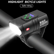 Load image into Gallery viewer, Smart Bicycle Front Light Set USB Rechargeable Front Light LED Headlight Bike Lamp Cycling Flash Light Powerful Rechargeable Bike Light For Night Riding Super Bright Bicycle Headlight For Cycling Road Mountain
