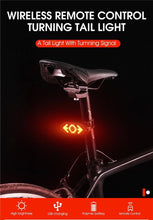 Load image into Gallery viewer, Smart Bike Light Wireless Remote Control Cycling Turning Signal Taillight USB Bicycle Rechargeable Rear Light LED Warning Lamp Bicycle Rear Light Safety Warning Bike Lights Brightest Bike Indicators Fit Saddle Rears