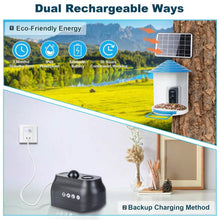 Load image into Gallery viewer, Smart Bird Feeder with Solar Powered Camera 1080P HD AI Identify PIR