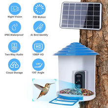 Load image into Gallery viewer, Smart Bird Feeder with Solar Powered Camera 1080P HD AI Identify PIR