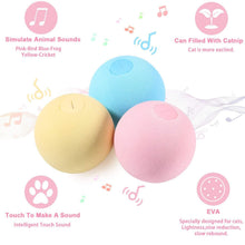 Load image into Gallery viewer, Smart Cat Toys Ball Catnip Cat Training Toy Pet Playing Ball Pet Products Toy for Cats Interactive Chirping Balls Cat Kicker Toys Fun Catnip Toys for Cat Exercise