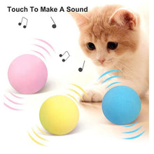 Load image into Gallery viewer, Smart Cat Toys Interactive Ball with Catnip Cat Training Squeaky Fidget Toys Cats Products for Pets Fluffy Plush Cat Ball Toys Interactive Chirping Balls Cat Kicker Toy Animal Chirping Sounds Fun Catnip Toys for Cat Exercise