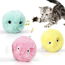 Load image into Gallery viewer, Smart Cat Toys Interactive Ball with Catnip Cat Training Squeaky Fidget Toys Cats Products for Pets Fluffy Plush Cat Ball Toys Interactive Chirping Balls Cat Kicker Toy Animal Chirping Sounds Fun Catnip Toys for Cat Exercise