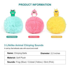Load image into Gallery viewer, Smart Cat Toys Interactive Ball with Catnip Cat Training Squeaky Fidget Toys Cats Products for Pets Fluffy Plush Cat Ball Toys Interactive Chirping Balls Cat Kicker Toy Animal Chirping Sounds Fun Catnip Toys for Cat Exercise