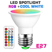 Load image into Gallery viewer, Smart For Home LED Light Bulb E27 E14 GU10 B22 220V 110V Spot Magic Changeable Lamp Lampada+IR Control Decoration RGB White Compatible with Alexa Google Home, RGBCW Smart GU10 Bulb, WiFi Smart LED Spot Light Bulb Indoor Decoration