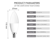 Load image into Gallery viewer, Smart For Home LED Light Bulb E27 E14 GU10 B22 220V 110V Spot Magic Changeable Lamp Lampada+IR Control Decoration RGB White Compatible with Alexa Google Home, RGBCW Smart GU10 Bulb, WiFi Smart LED Spot Light Bulb Indoor Decoration