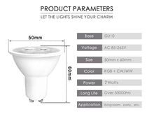 Load image into Gallery viewer, Smart For Home LED Light Bulb E27 E14 GU10 B22 220V 110V Spot Magic Changeable Lamp Lampada+IR Control Decoration RGB White Compatible with Alexa Google Home, RGBCW Smart GU10 Bulb, WiFi Smart LED Spot Light Bulb Indoor Decoration