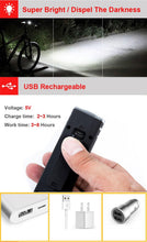 Load image into Gallery viewer, Smart Induction Bicycle Front Light Set USB Rechargeable Rear Light LED Headlight Bike Lamp Cycling Flash Light Front And Rear Rechargeable Waterproof Bike Headlight And Tail Light Set Smart Bright Bike Lights For Bike