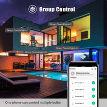 Load image into Gallery viewer, Smart Light Bulb E27 LED Lamp RGB+White+Warm White Work With Alexa Google Home Dimmable Timer Function RGB LED Bulb Bulb-Timer Sunrise Sunset Dimmable Multicolo Warm White No Hub Required Compatible With Alexa Google Home Assistant