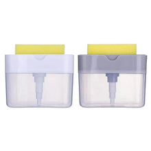 Load image into Gallery viewer, Smart Soap Dispenser For Kitchen Dishwashing Soap Pump Dispenser Kitchen Sponge Holder Handy Space Saving Soap Box 2 IN 1 Kitchen Soap Pump