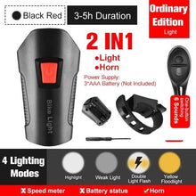 Load image into Gallery viewer, Smart Waterproof Bicycle Light USB Rechargeable Bike Front Light Flashlight With Bike Computer LCD Speedometer Waterproof Bicycles Light And Odometer Horn For Safe Cycling 4 Modes Fits For All Mountain Road Bikes