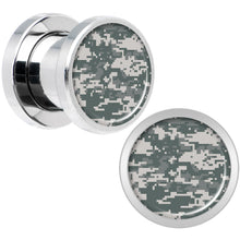 Load image into Gallery viewer, Digital Camo Print Steel Screw Fit Plug Set 0G